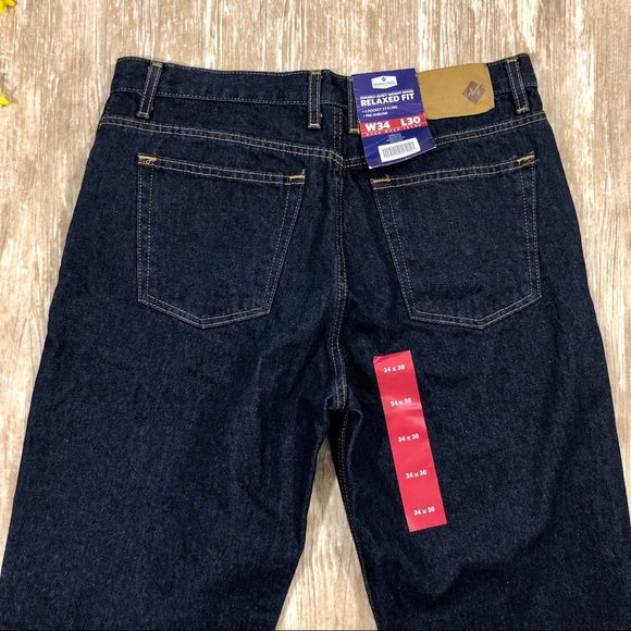 Member/'s Mark Relaxed Fit Dark Wash Blue Jeans Men/'s Pants